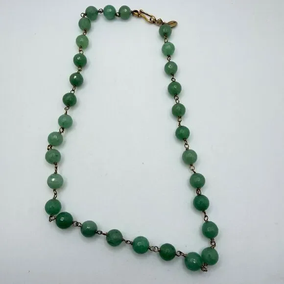 16" Chan Luu faceted 8mm, jadeite jade and gold over sterling silver necklace! - Picture 10 of 14